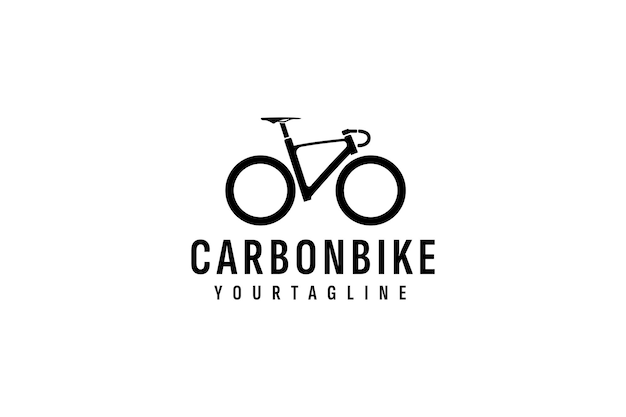 Ilustración del icono vectorial del logotipo de la bicicleta de carbono