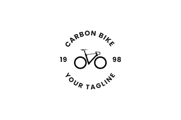 Ilustración del icono vectorial del logotipo de la bicicleta de carbono