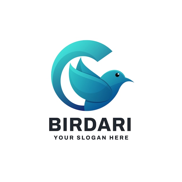 Ilustración del icono vectorial del logotipo de Bird Gradient
