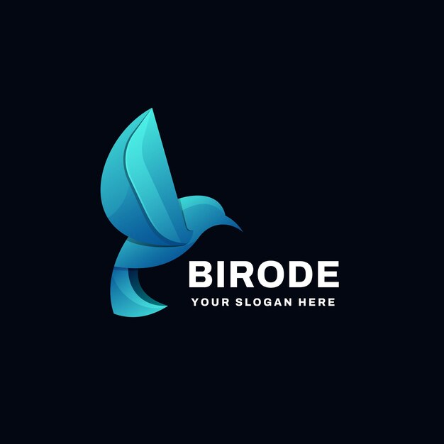 Ilustración del icono vectorial del logotipo de Bird Gradient