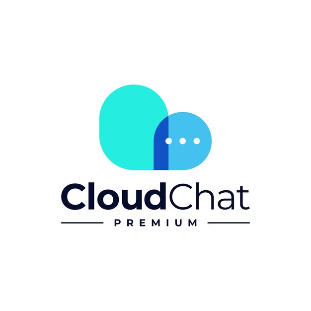 ILUSTRACIÓN DEL ICONO VECTORIAL DEL LOGOTIPO DE BURBUJA DE CHAT EN LA NUBE