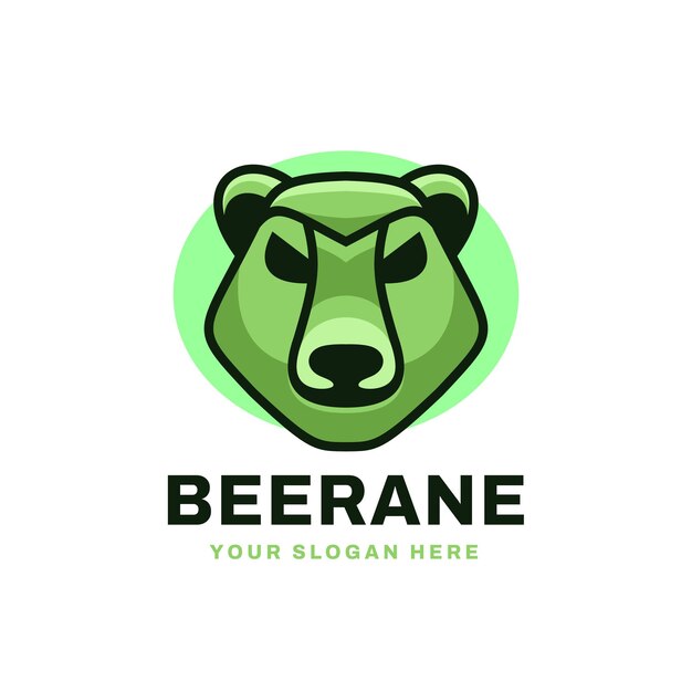 Ilustración del icono vectorial del logotipo de la cabeza de cerveza