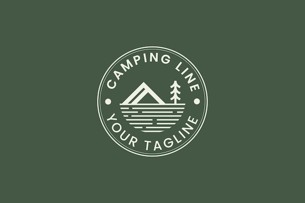 Ilustración del icono vectorial del logotipo del campamento