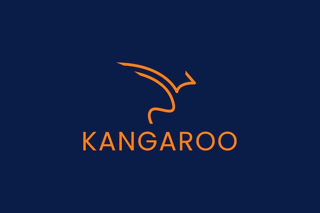 Ilustración del icono vectorial del logotipo del canguro