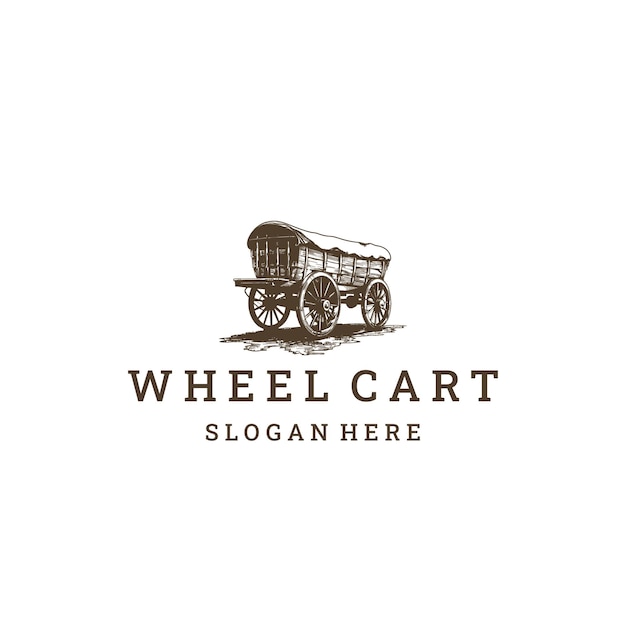 Ilustración del icono vectorial del logotipo del carro de ruedas