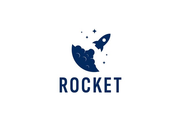 ilustración del icono vectorial del logotipo del cohete