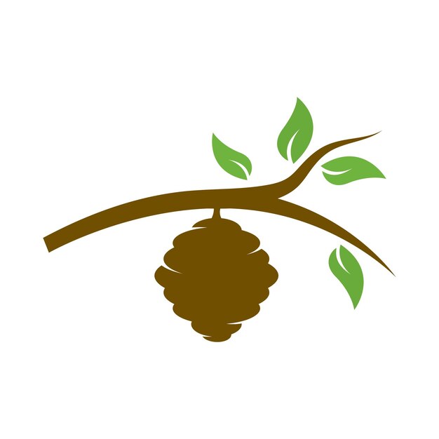 Ilustración del icono vectorial del logotipo de la colmena de abejas