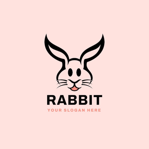 Ilustración del icono vectorial del logotipo de conejo