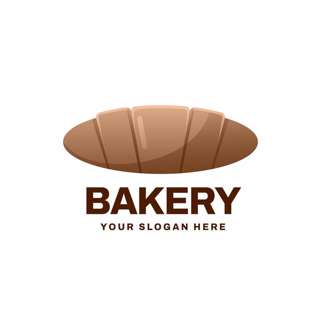 Ilustración del icono vectorial del logotipo degradado de panadería