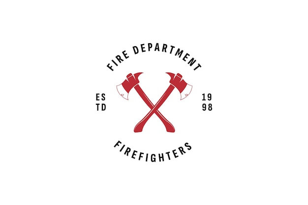 Ilustración del icono vectorial del logotipo del departamento de bomberos