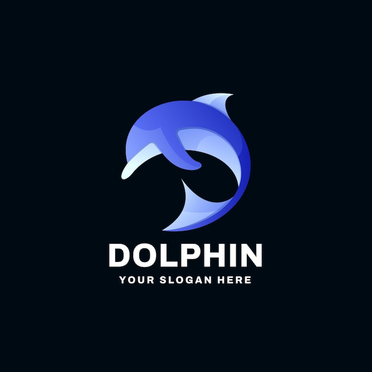 Vector ilustración del icono vectorial del logotipo de dolphin gradient
