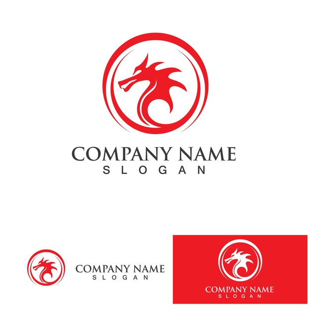 Ilustración del icono vectorial del logotipo del dragón