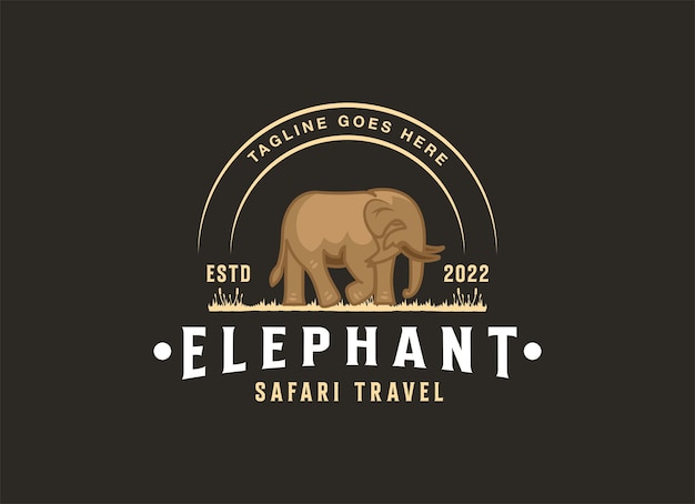 Ilustración del icono vectorial del logotipo del elefante
