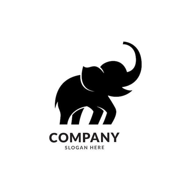Ilustración del icono vectorial del logotipo del elefante