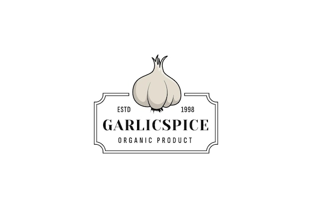 ilustración del icono vectorial del logotipo de especias de ajo