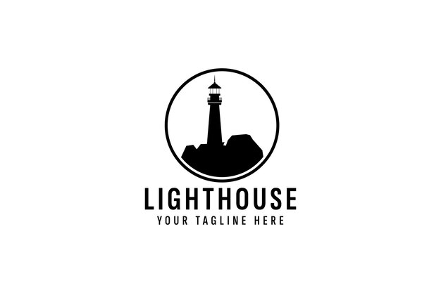 ilustración del icono vectorial del logotipo del faro