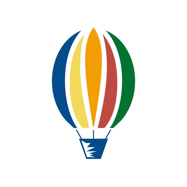 Ilustración del icono vectorial del logotipo del globo aéreo