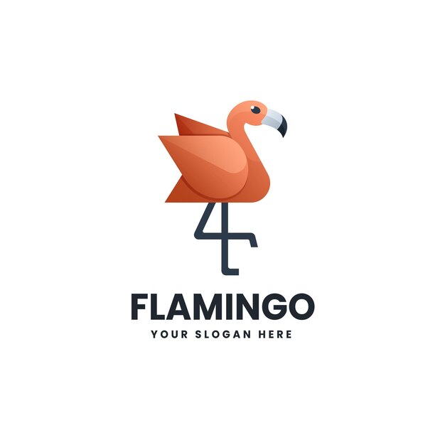 Ilustración del icono vectorial del logotipo del gradiente de Flamingo