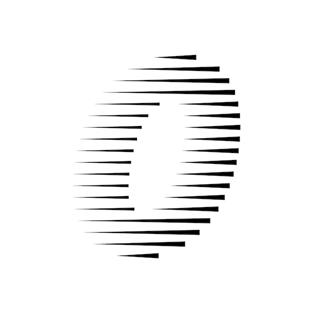 Ilustración del icono vectorial del logotipo de las líneas numéricas 0