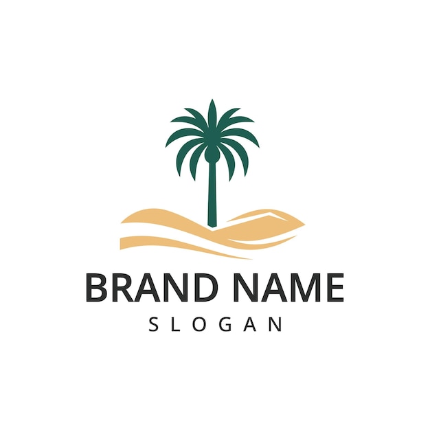 Ilustración del icono vectorial del logotipo de la palmera
