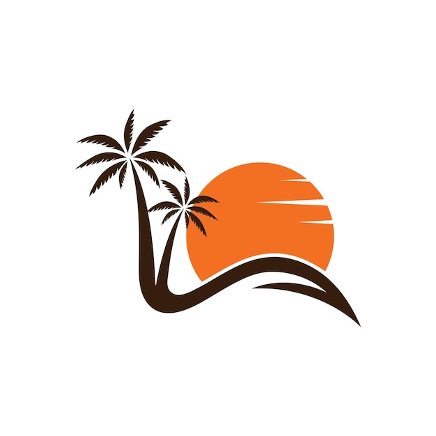 Ilustración del icono vectorial del logotipo de la palmera