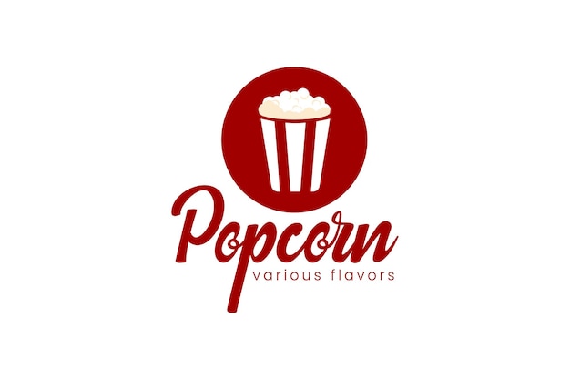 Ilustración del icono vectorial del logotipo de las palomitas de maíz