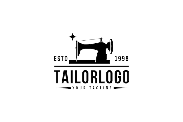Ilustración del icono vectorial del logotipo del sastre