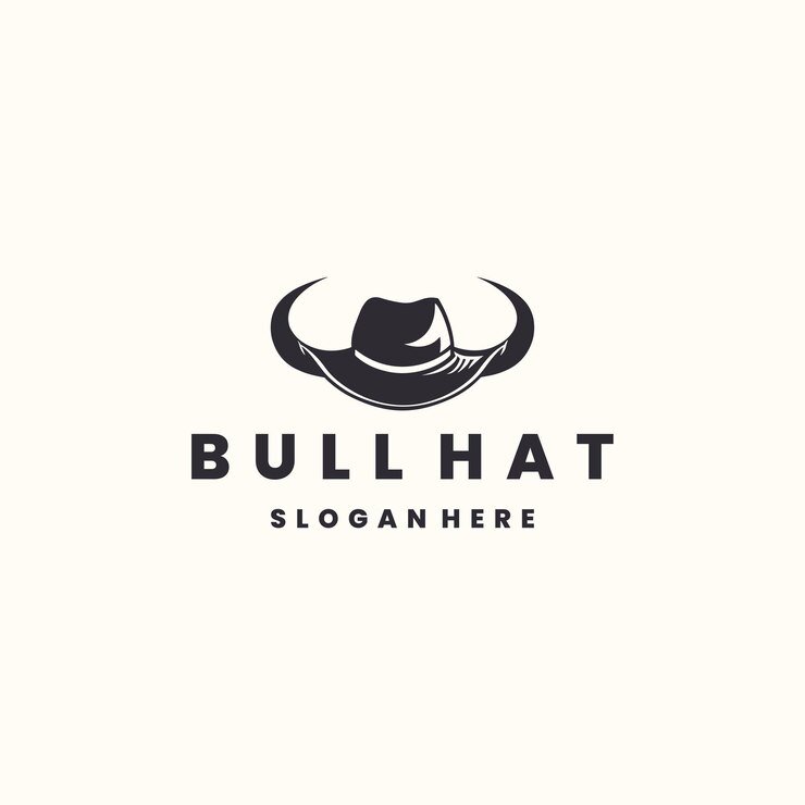 Ilustración del icono vectorial del logotipo del sombrero de toro