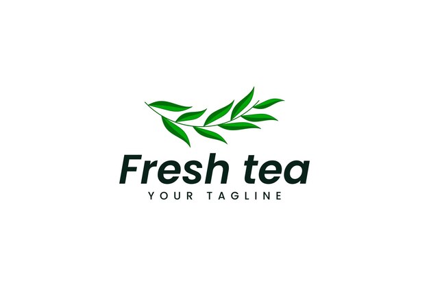 Ilustración del icono vectorial del logotipo del té fresco