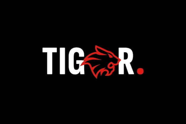 Ilustración del icono vectorial del logotipo del tigre