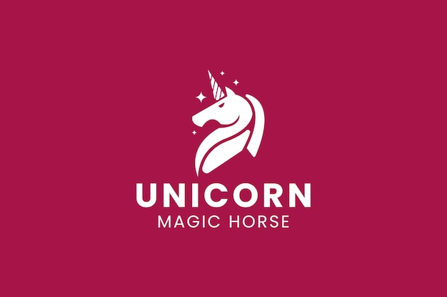 Ilustración del icono vectorial del logotipo del unicornio