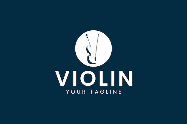 Ilustración del icono vectorial del logotipo del violín