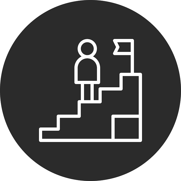 Ilustración del icono vectorial de logros del conjunto de iconos de inicio de negocio