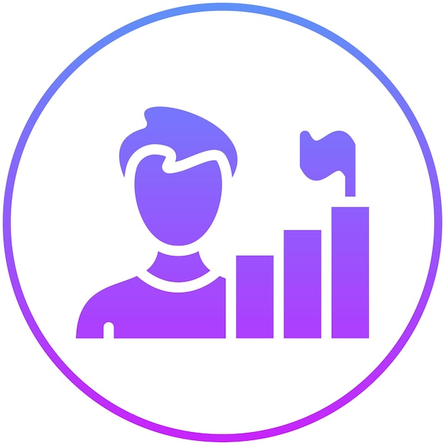 Ilustración del icono vectorial de logros del conjunto de iconos de recursos humanos