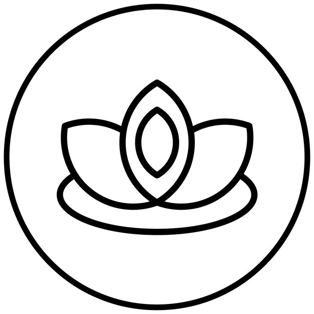 Ilustración del ícono vectorial de Lotus del conjunto de íconos de Pilates