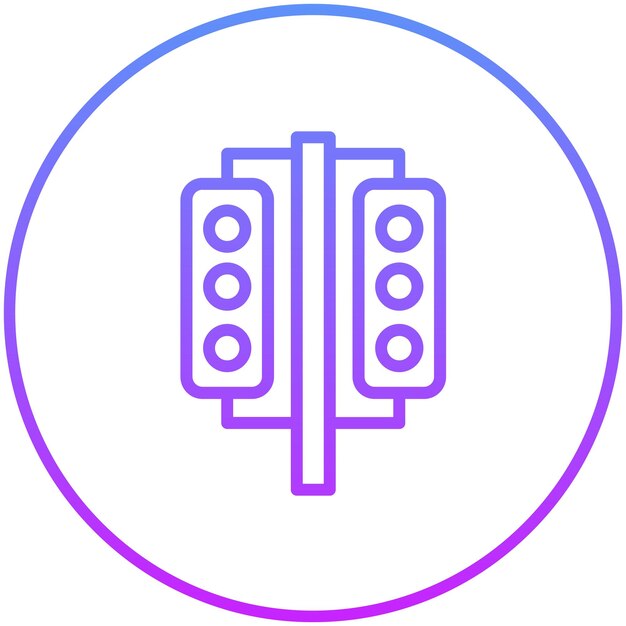 Ilustración del icono vectorial de luces de la carrera del conjunto de iconos de Auto Racing
