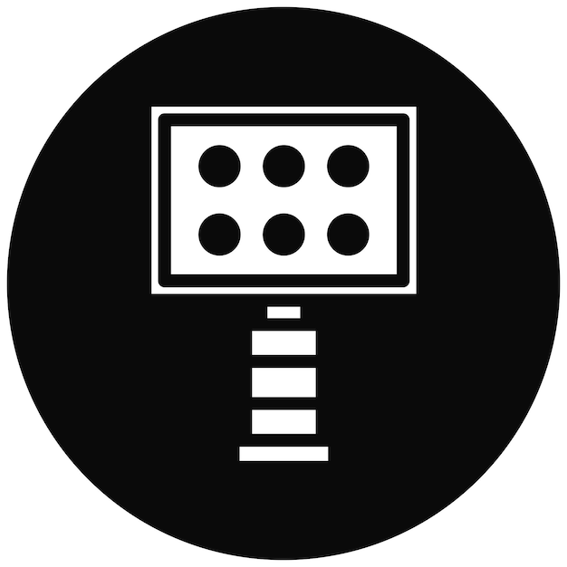 Ilustración del icono vectorial de luces del estadio del conjunto de iconos de rugby