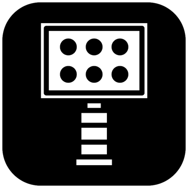 Ilustración del icono vectorial de luces del estadio del conjunto de iconos de rugby