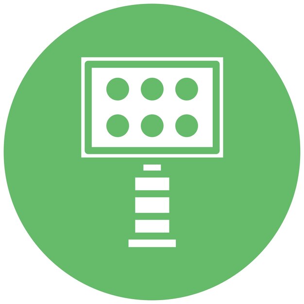 Ilustración del icono vectorial de luces del estadio del conjunto de iconos de rugby