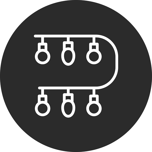Ilustración del icono vectorial de luces de invierno del conjunto de iconos de invierno