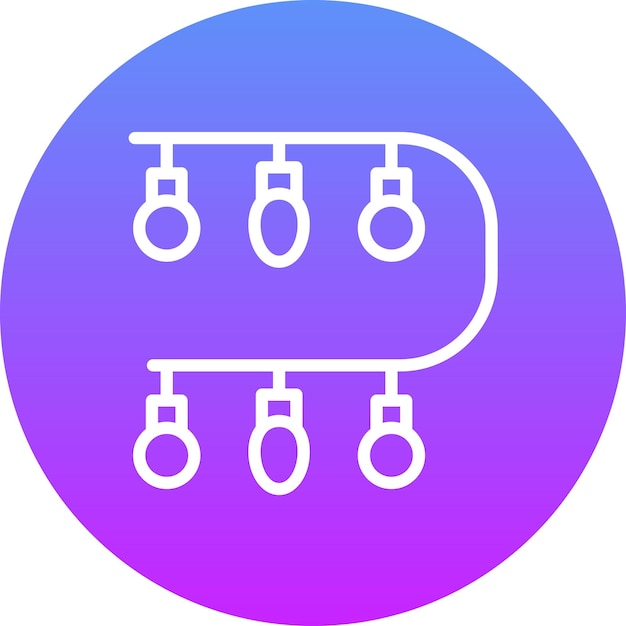 Ilustración del icono vectorial de luces de invierno del conjunto de iconos de invierno