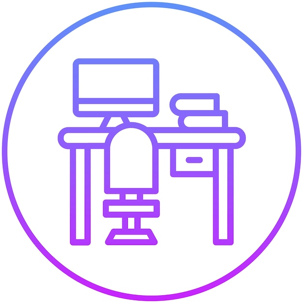 Ilustración del icono vectorial del lugar de trabajo del conjunto de iconos de recursos humanos