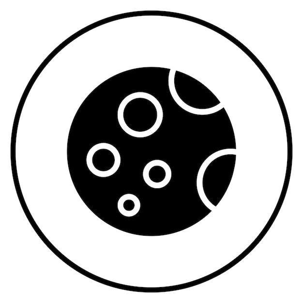 Ilustración del icono vectorial de la Luna del conjunto de iconos de Tecnología Espacial