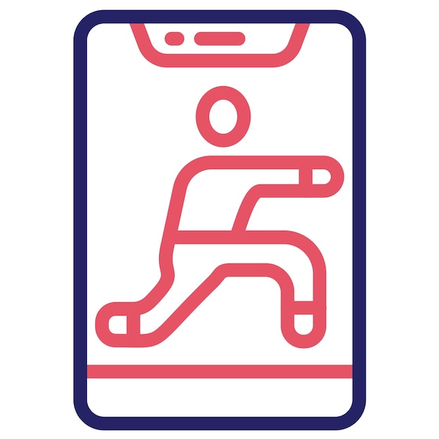 Vector ilustración del icono vectorial de lunges del conjunto de iconos de la aplicación workout