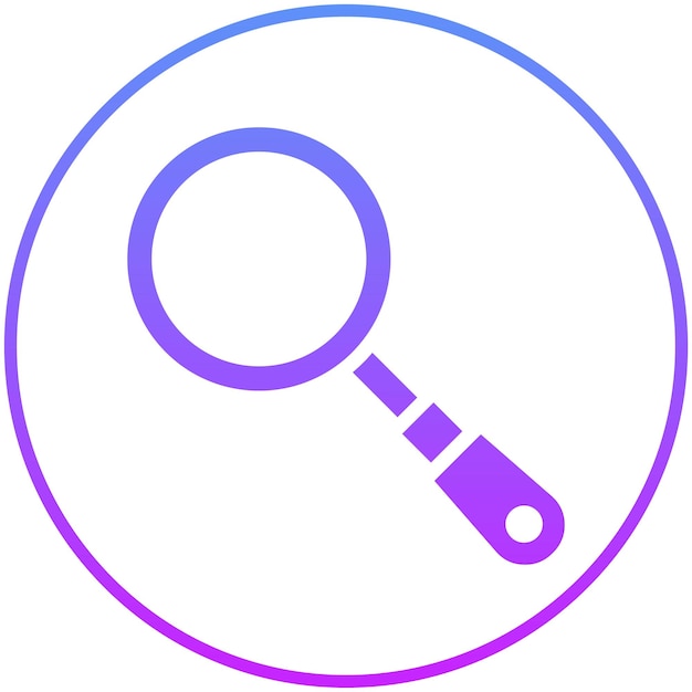 Ilustración del icono vectorial de la lupa del conjunto de iconos de herramientas