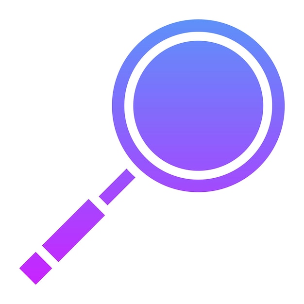 Ilustración del icono vectorial de lupa del conjunto de iconos de Investigación y Ciencia