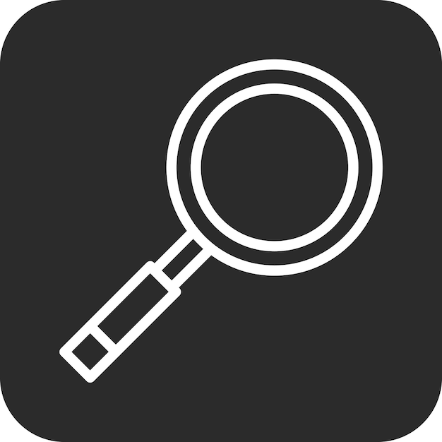 Ilustración del icono vectorial de lupa del conjunto de iconos de Investigación y Ciencia