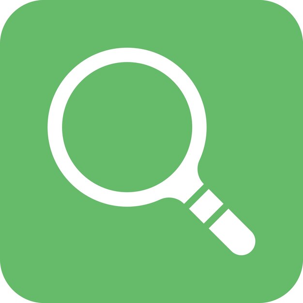 Ilustración del icono vectorial de la lupa del conjunto de iconos de papelería de la oficina