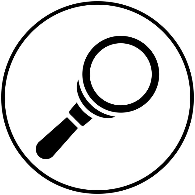 Ilustración del icono vectorial de la lupa de Seo y el icono de la web