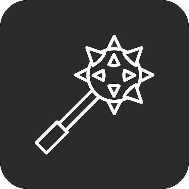 Ilustración del icono vectorial de Mace de un conjunto de iconos medievales